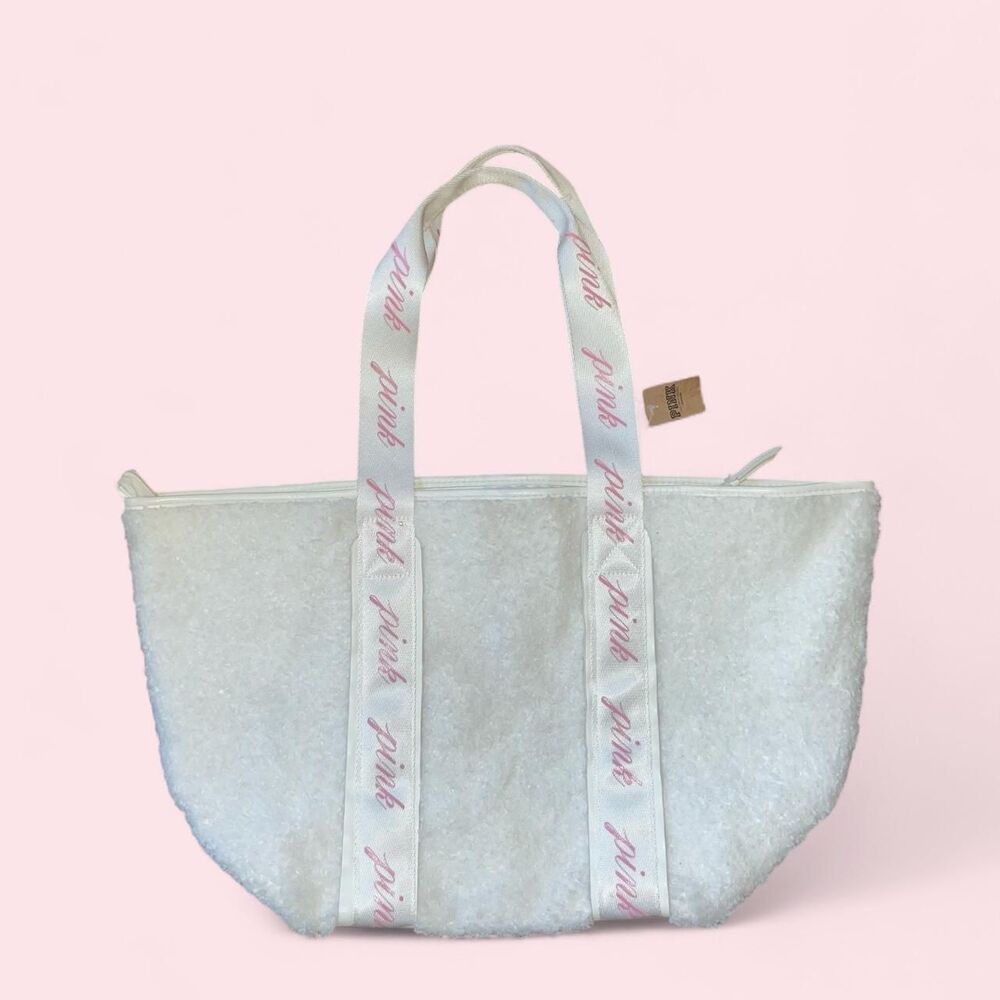 Victoria's Secret Pink Pink and Cream Sherpa Travel Overnight Bag